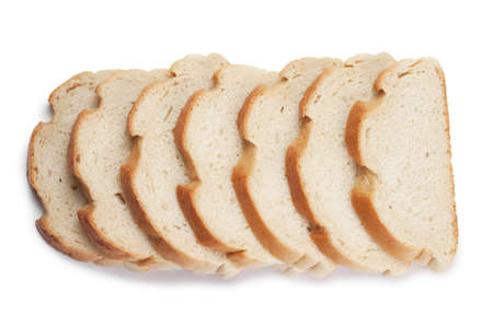 sliced bread isolated over white backgroundの写真素材