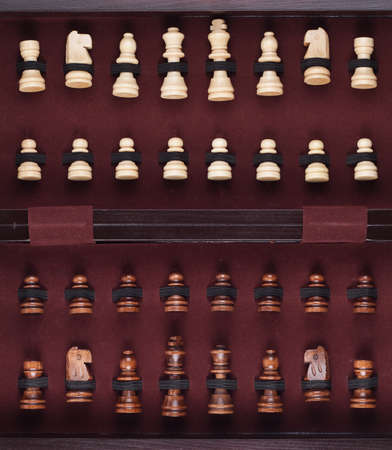 chessmen in the box