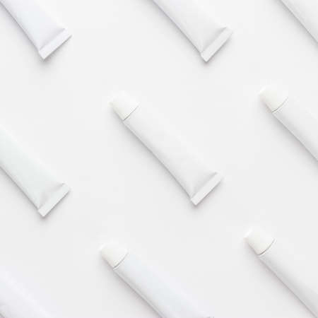 oil paint tubes on white background. not isolatedの写真素材