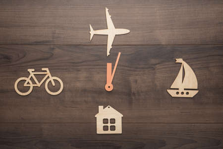 Clock showing ordinary day of a businessman.の写真素材