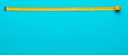 Top view of yellow soft measuring tape.