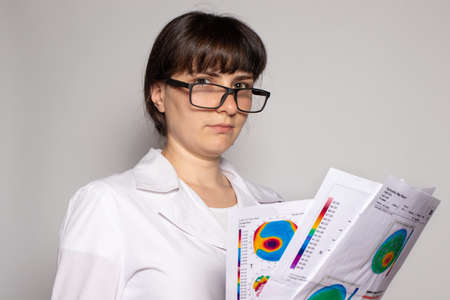 Thinning corneal dystrophy, eye keratotopography.のeditorial素材