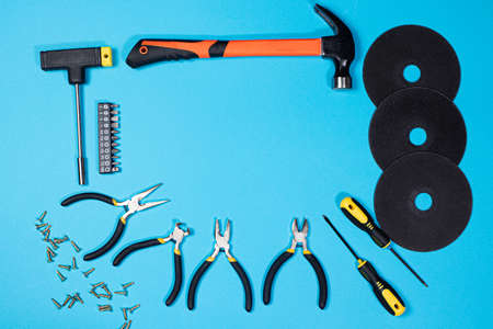 A banner for a construction storeの写真素材