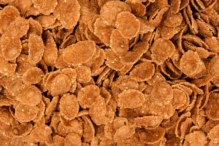 Durum wheat flakes, quick breakfast, top view, close-up