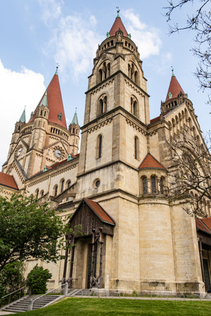 Church of Francis of Assisi - Roman Catholic Church of the Imperial Jubilee. May 26, 2023, Austria, Vienna.のeditorial素材