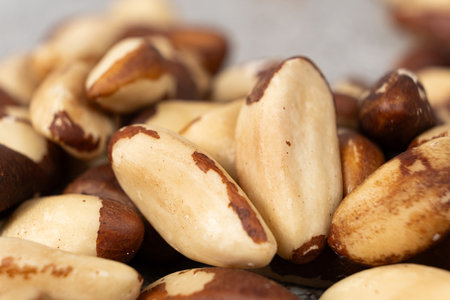 Macro Brazil nuts. The Worlds Healthiest Nuts, A Source of Selenium.の写真素材