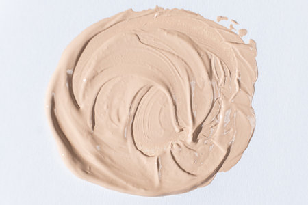 Macro foundation stroke on white background top view