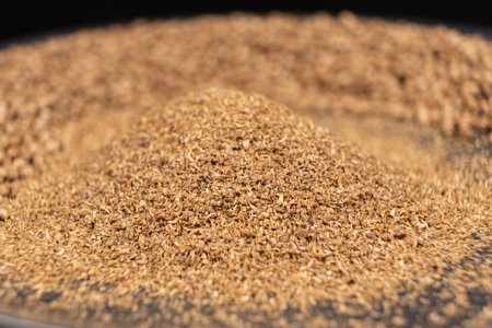 Ground Coriander Natural Spice Close-Upの写真素材