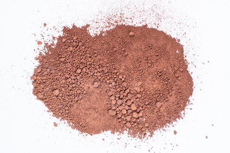 Brown matte powder on a white background.の写真素材