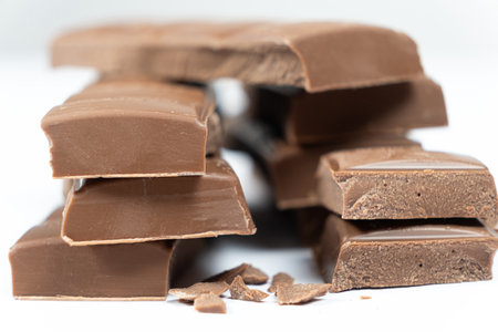 Natural Organic Vegan Lactose-Free Low Carb Gluten-Free Chocolate White Background