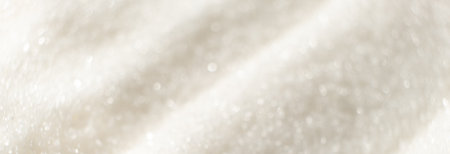 White blurred sugar texture background, long banner with space for text.の写真素材