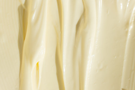 Creamy Mayonnaise Texture Abstract Culinary Background.の写真素材