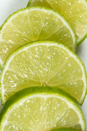 Close Up Sliced Fresh Lime Fruit.の写真素材