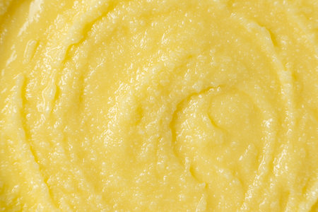 Rich Buttery Texture Of Traditional Fresh Ghee Clarified Butter.