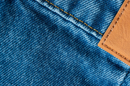 Detailed View of Woven Blue Denim Threads