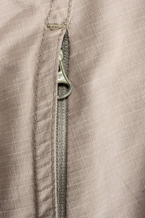 Zippered pants pocket, macro top view.の写真素材