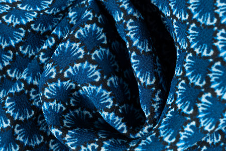 One hundred percent polyester fabric macro top view.の写真素材