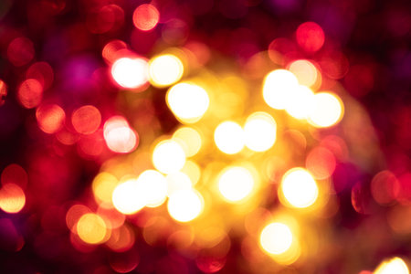 Magical Christmas lights abstract view, background.の写真素材