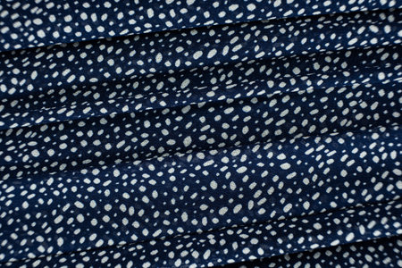 Macro Texture Polyester Blue Fabric Polka Dot Pattern.の写真素材