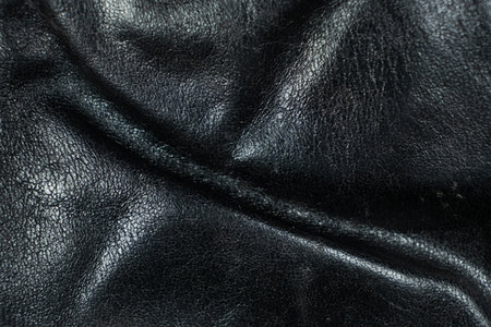 Minimalist Black Leather Texture Close-Up.の写真素材
