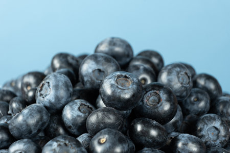 Blueberry Pile Macro Background. Healthy Vegan Superfoodの写真素材