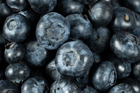Macro View of Organic Blueberries. Natural Berry Background