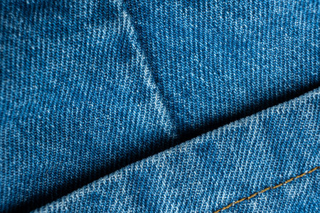 Detailed View of Woven Blue Denim Threads