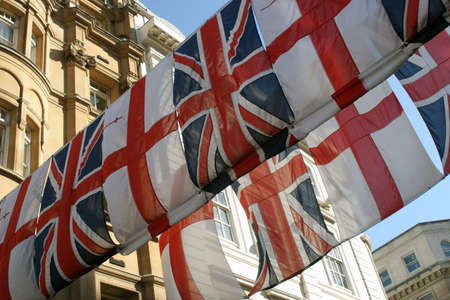The Flags of England and Great Britain.の写真素材