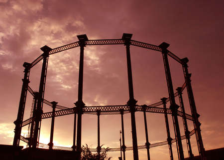 A steel frame of a Gas towerの写真素材
