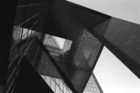 Looking up at the glass architecture of No1 London Bridge.