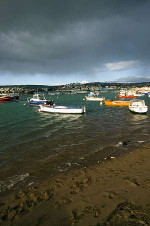 The harbour with boats in Torquay in Devon.の写真素材