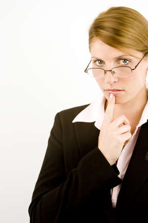 A Business Woman set against a white backgroundの写真素材