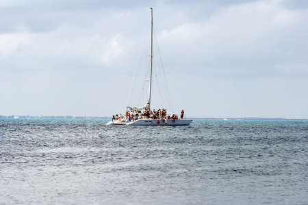 A coastal scene from Isla Mujeres, Mexicoの写真素材