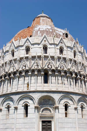 baptistery in Cathedral Square at Pisa in Italyの写真素材