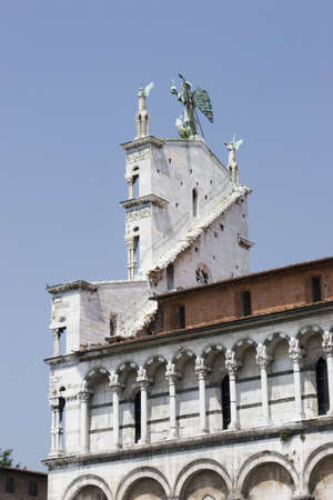 San Michele in Foro church Lucca Tuscany Italyの写真素材