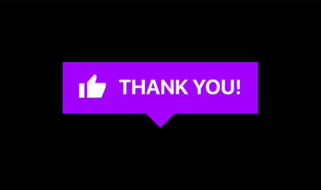 Thank You Message. Thank You Notification. Social Media Reaction Vector Illustration On Black Backgroundのイラスト素材