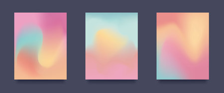 Fluid Gradient abstract Background. Vector Patterns Set. Vector illustrationのイラスト素材