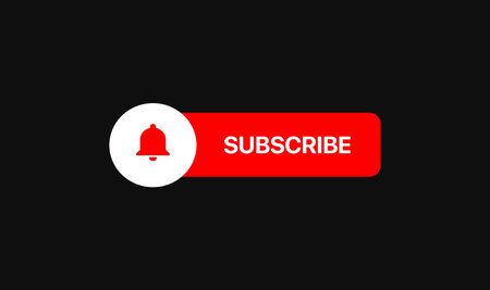 Video Service Subscribe Button. Lower Third, bell Icon. Vector Illustration On Black Background. Vector illustrationのイラスト素材