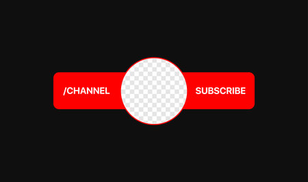 Video Service Profile Icon Interface. Subscribe Button. Channel Name. Transparent Placeholder. Put Your Photo Under Background. Social Media Illustration. Vector illustrationのイラスト素材