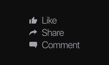 Like, Comment, Share buttons and icons. Social Media elements. Vector illustrationのイラスト素材