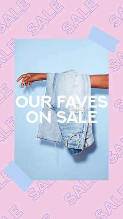 Sale social media stories on pink background. Vector illustration