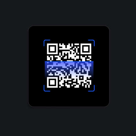 QR Code Scanner Digital Widget. Vector illustrationのイラスト素材