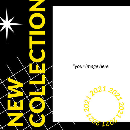 Dark Typography Post Template for social media accounts. Vector illustrationのイラスト素材