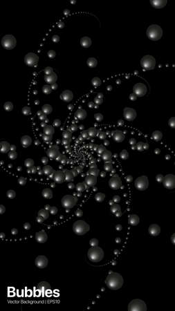 Bubbles Abstract Dark Stories Background. Vector illustrationのイラスト素材