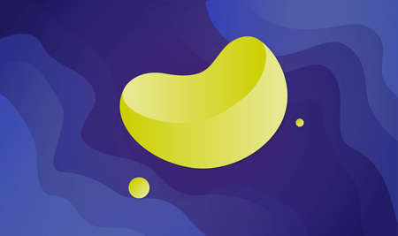 Fluid abstract background with blue gradient waves and 3d semicircle. Vector illustration