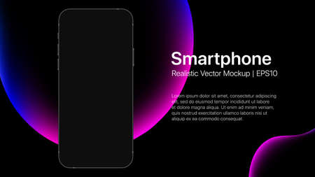 Phone presentation slide with liquid bubbles. Smartphone mockup. Vector illustrationのイラスト素材