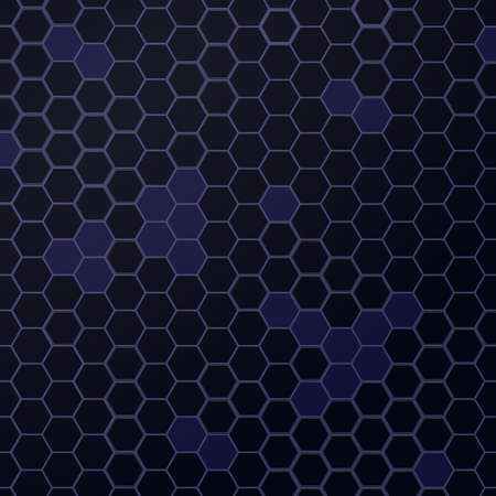 Dark Purple Hexagon Shapes Abstract Square Background. Vector illustration