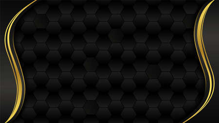 Luxurious elegant background with black gradient hexagons. Vector illustrationのイラスト素材