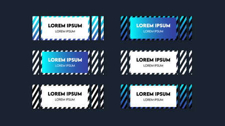 Modern geometric lower third banner template design. Gradient lower thirds set template vector. Vector illustrationのイラスト素材