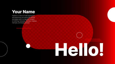 Horizontal Banner for Fashion Social Media Account. Red Template for Desktop with Greeting and Space for Nickname. Red Cover for Video Service. Put Your Content under Background. Vector illustrationのイラスト素材